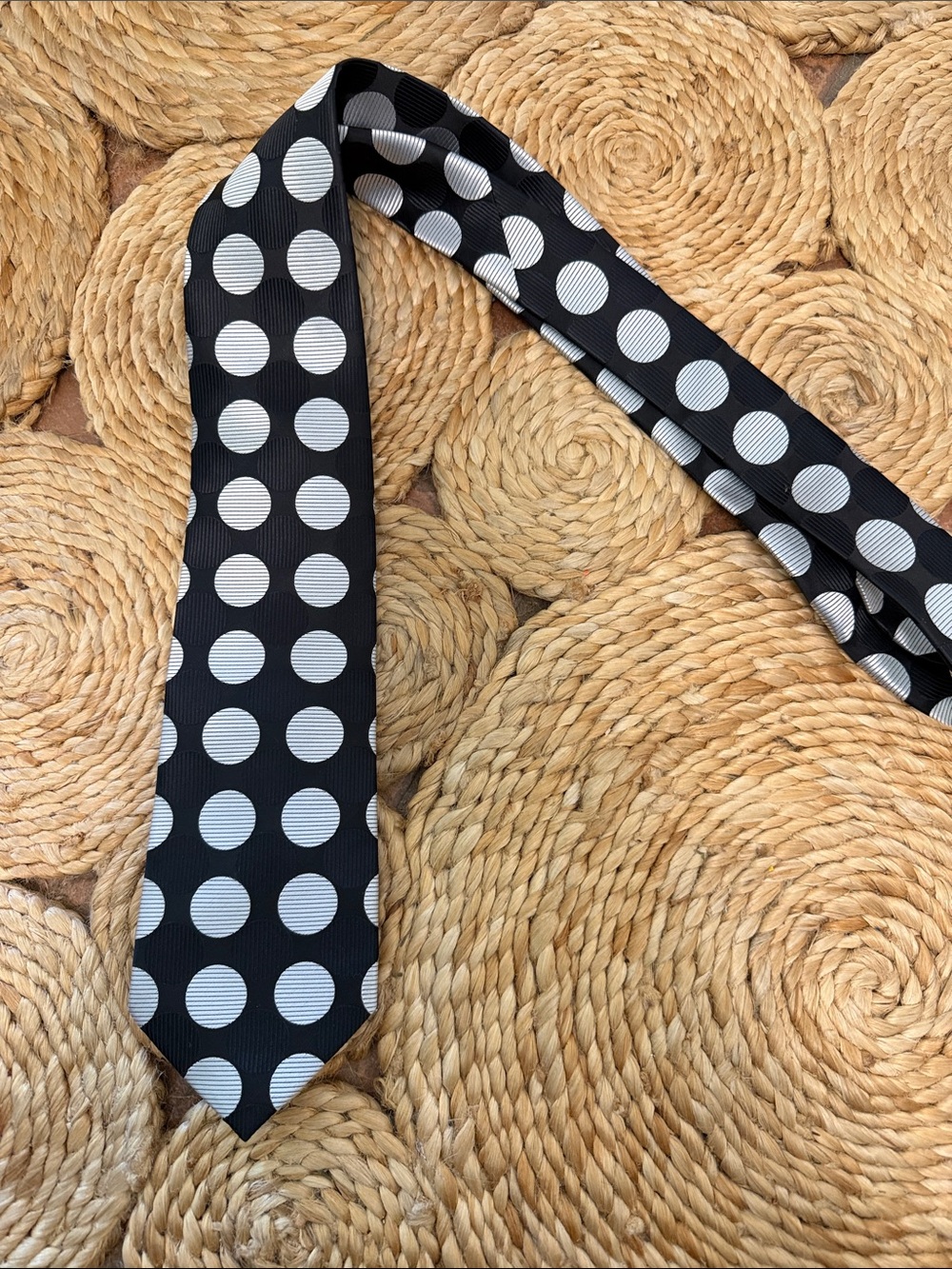 Black and White Polka Dot Men's Tie